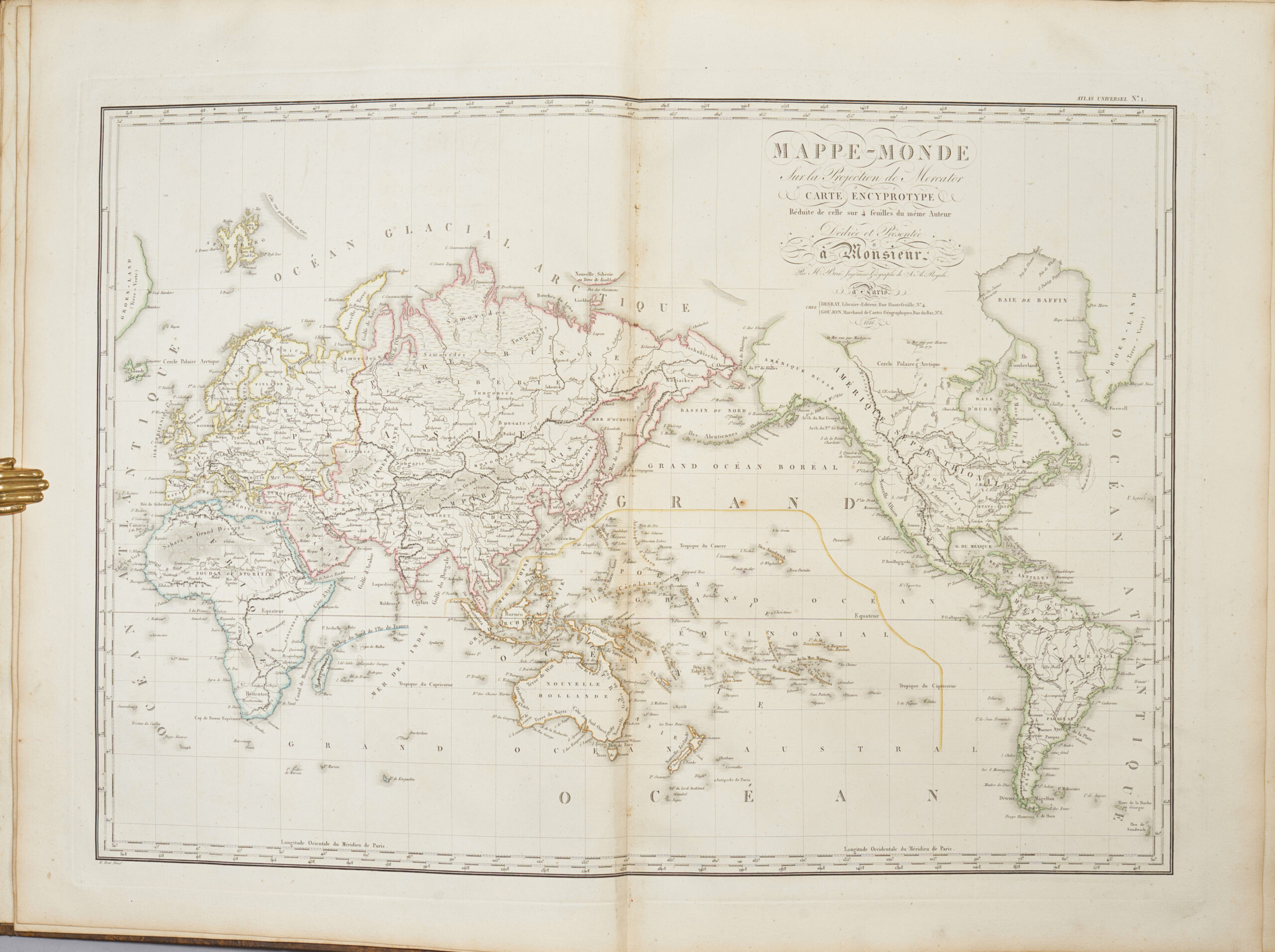 Grand atlas universel ou collection de cartes encyprotypes, générales et détaillées des cinq parties du monde …