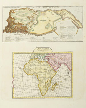 Plan de l’Isle de Gorée [et] Carte d’Afrique Dressée par le Sr D’Anville Geographe Ordre. du Roy 1727.