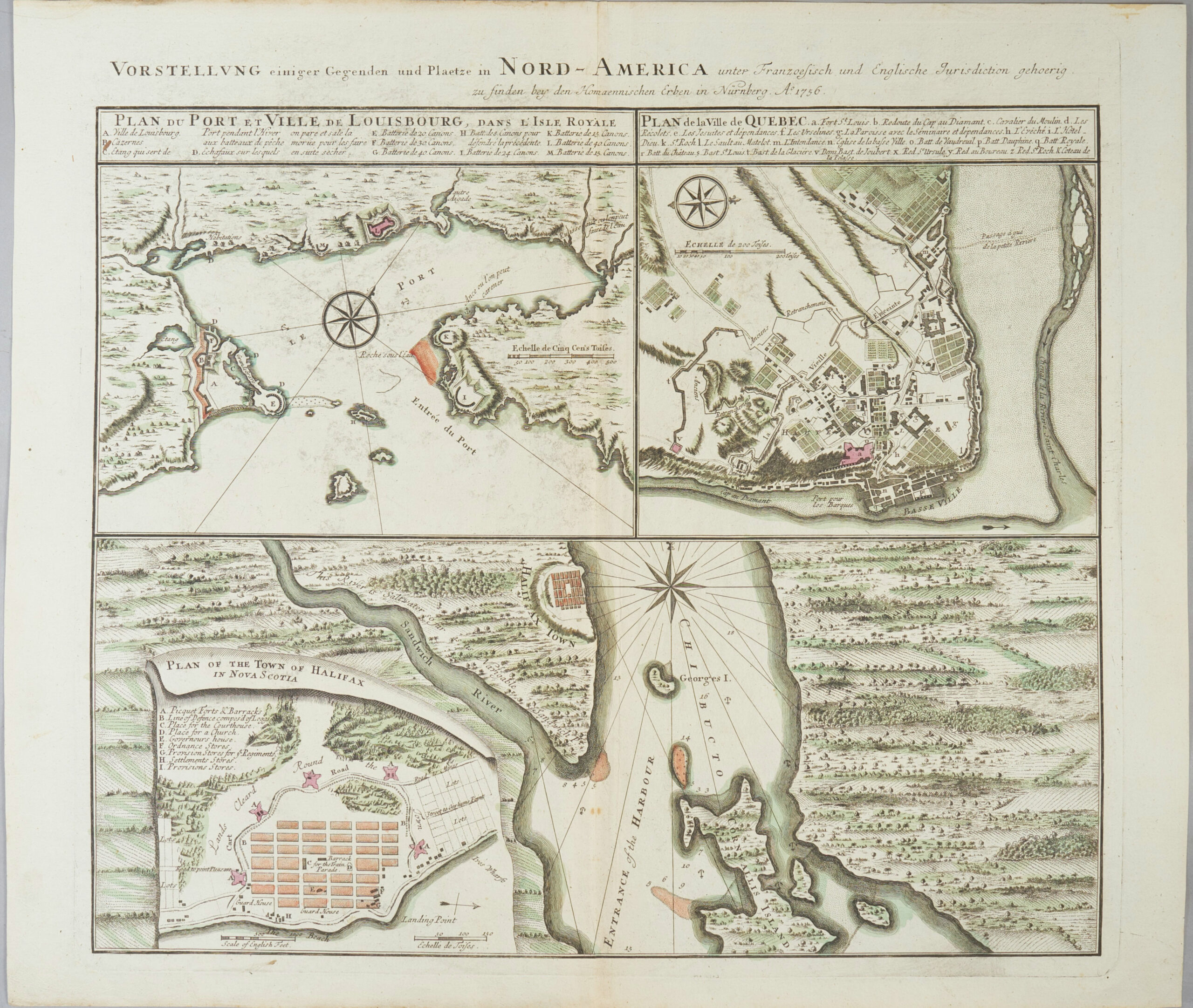 Vorstellung einiger Gegenden und Plaetze in Nord-America unter Franzoesisch und Englische Jurisdiction