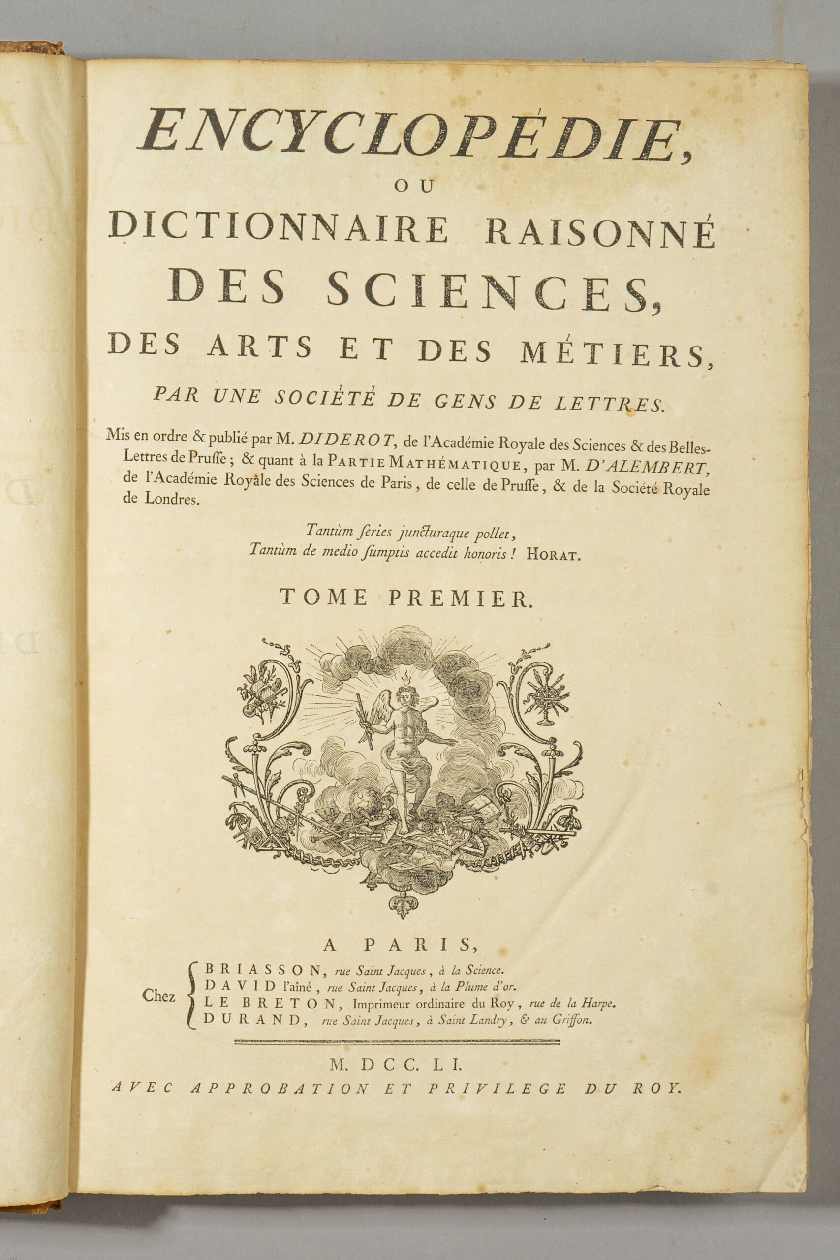 Encyclopédie ou Dictionnaire raisonné des Sciences, des Arts et des Métiers