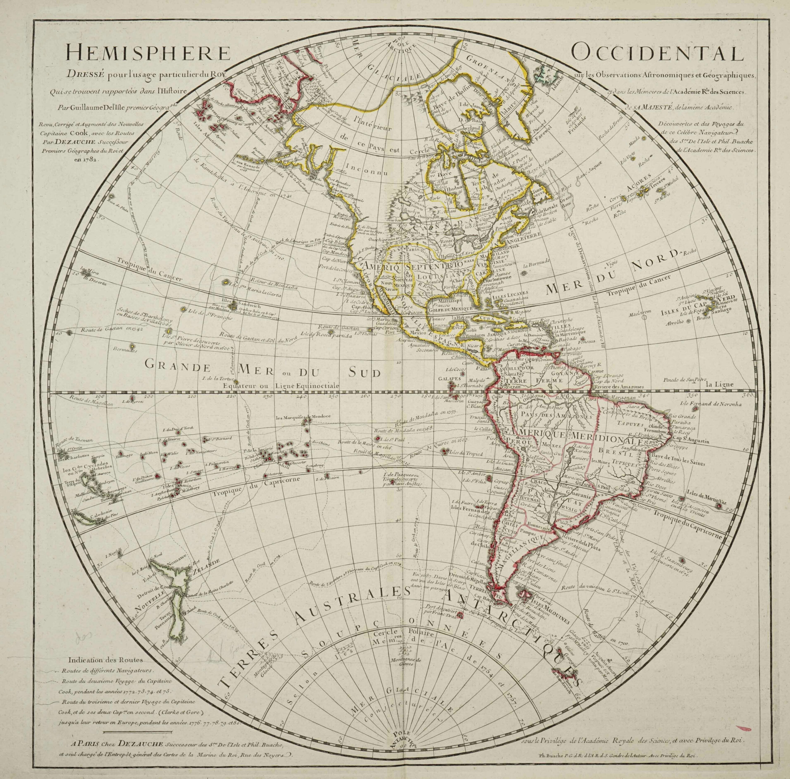 Hemisphere Occidental Dressé pour l'usage particulier du Roi.