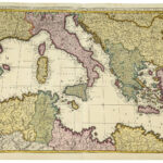 Mare Mediterraneum, exhibens ora Hispaniæ, Galliæ, Italiæ, Mare Hadriaticum, Archipelagus Natoliam, Aegyptum…