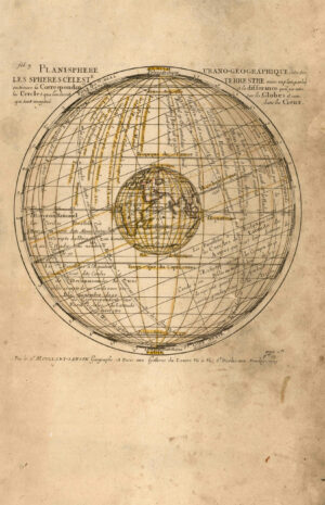 Plani-sphère urano-géographique c’est a dire les sphères céleste et terrestre mises en plan…