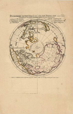 Hémisphère septentrional du Globe Terrestre veü en convexe...