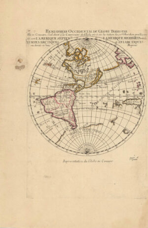 Hémisphère occidental du Globe Terrestre veu en concave.