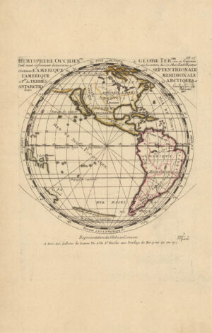 Hémisphère Occidental du Globe Ter[res]tre veu en convexe...