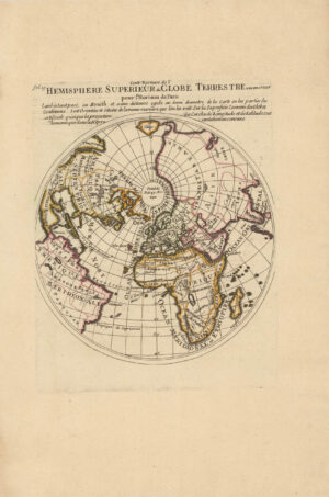 Hémisphère supérieur du Globe Terrestre veu en creux pour l’Horizon de Paris, l’œil éstant posé au Zenith…