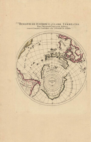 Hemisphere inférieur du Globe Terrestre pour l’Horizon de l’Antipode de Paris veü en Concave ...