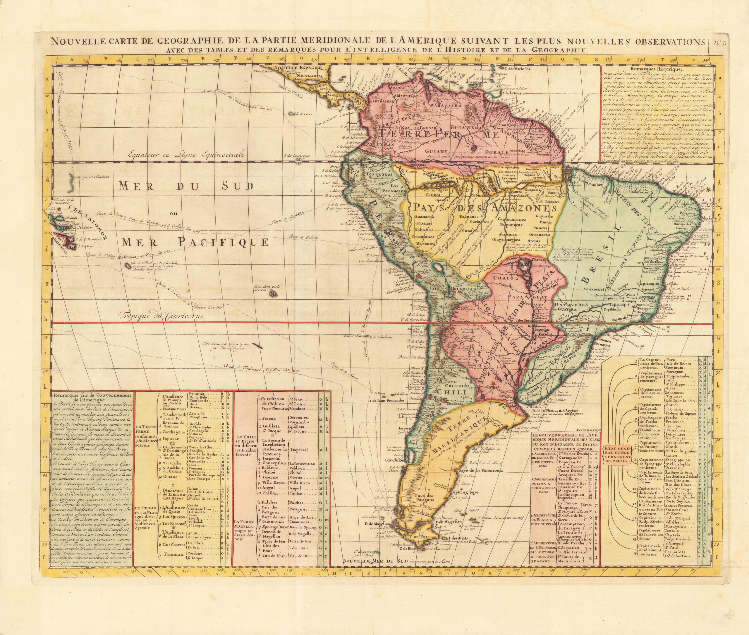 Nouvelle carte de geographie de la partie Meridionale de l'Amérique . . .