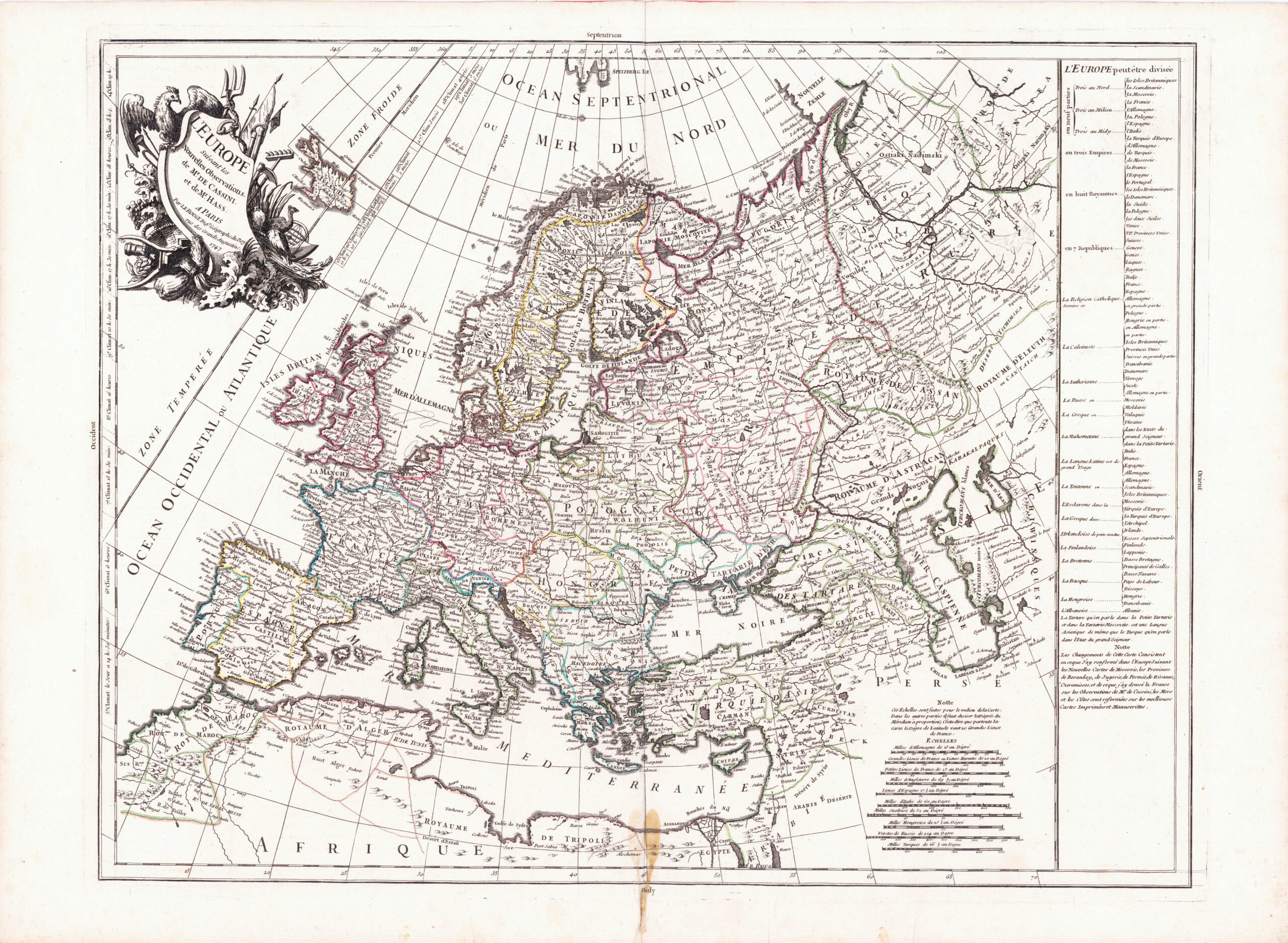 L’Europe suivant les Nouvelles Observations de Mr de Cassini et de Mr Hass