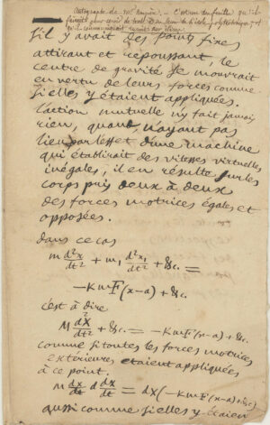 Ampère manuscrit autographe scientifique