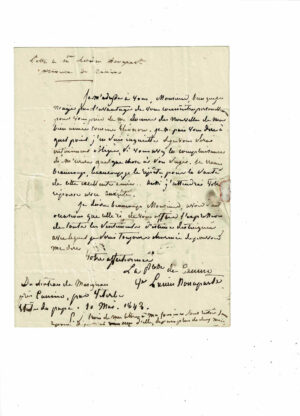 Lettre autographe signée de la Princesse de Canino Veuve Lucien Bonaparte