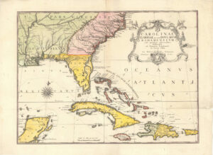 Carolina Florida nec non Insularum Bahamensium cum partibus adjacendibus delineato ad exemplar Londinense in lucem edita