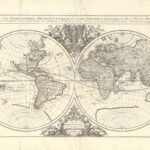 Mappe-Monde Geo-Hydrographique ou Description Générale du Globe Terrestre et Aquatique en Deux Plans-Hémisphères