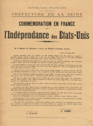 [ÉTATS-UNIS - INDÉPENDANCE] Commémoration en France de l'Indépendance des États-Unis