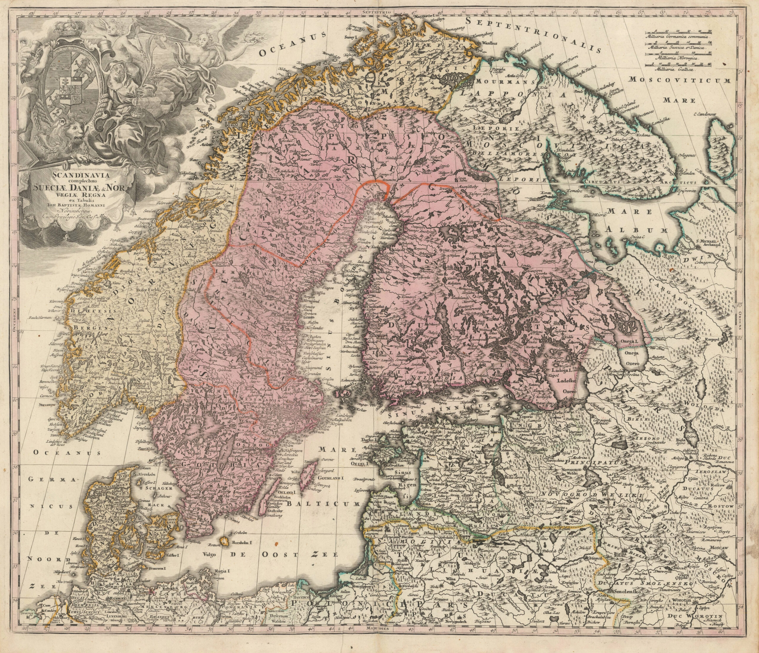 Scandinavia complecteus Suciæ. Daniæ & Norvigæ Regna