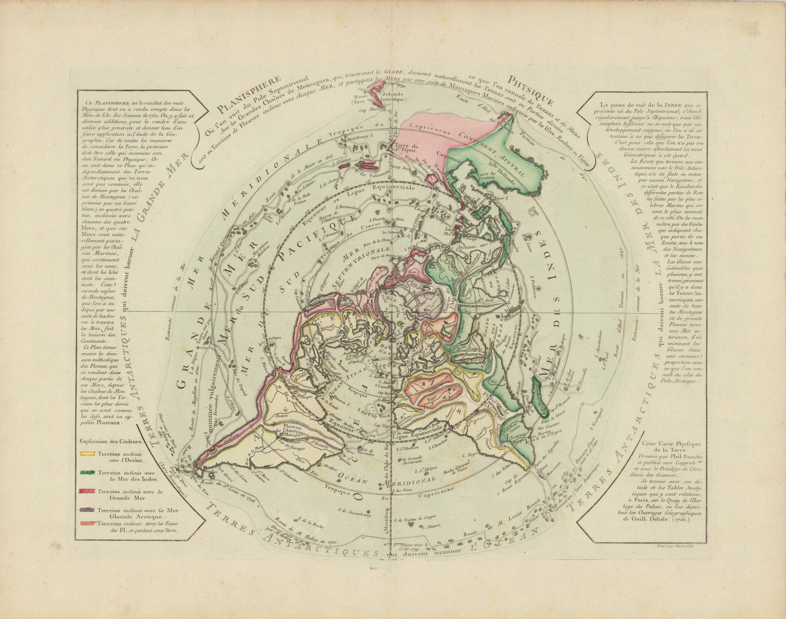 Planisphere physique où l'on voit du pole Septentrional...