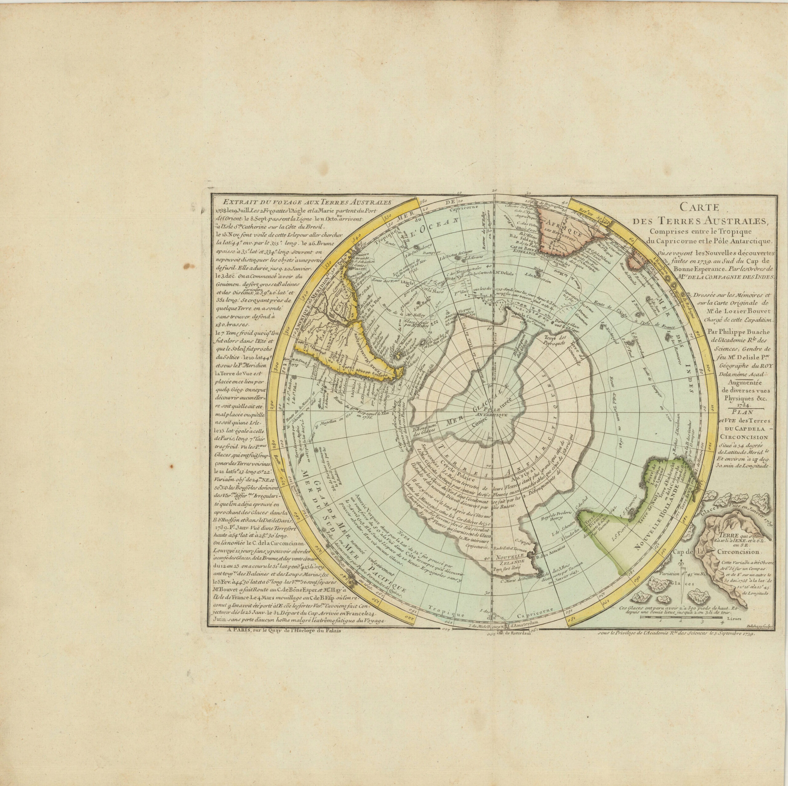 Carte des terres australes comprises entre le tropique du Capricorne et le pole Antarctique...