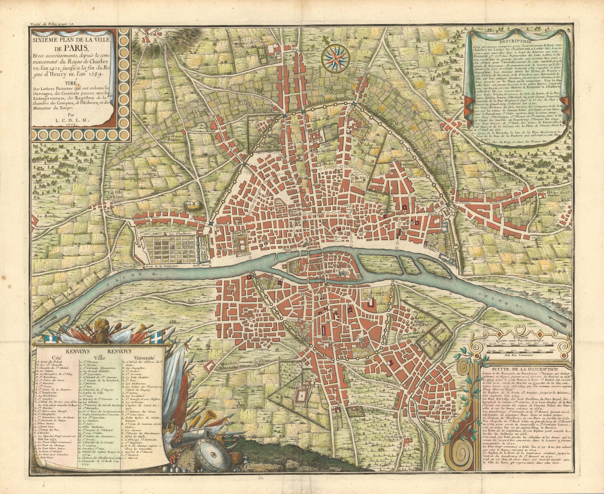 Huit Plans de Paris, de Lutèce à Paris divisé en ses 20 quartiers