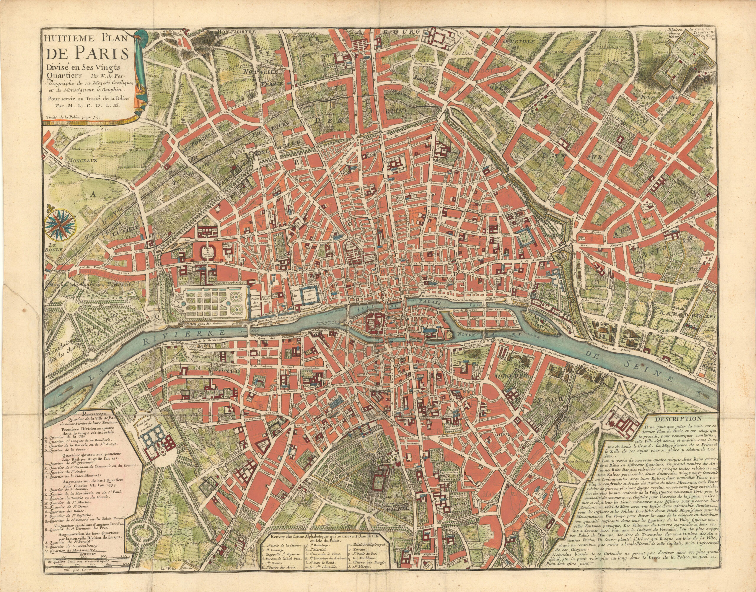 Huit Plans de Paris, de Lutèce à Paris divisé en ses 20 quartiers