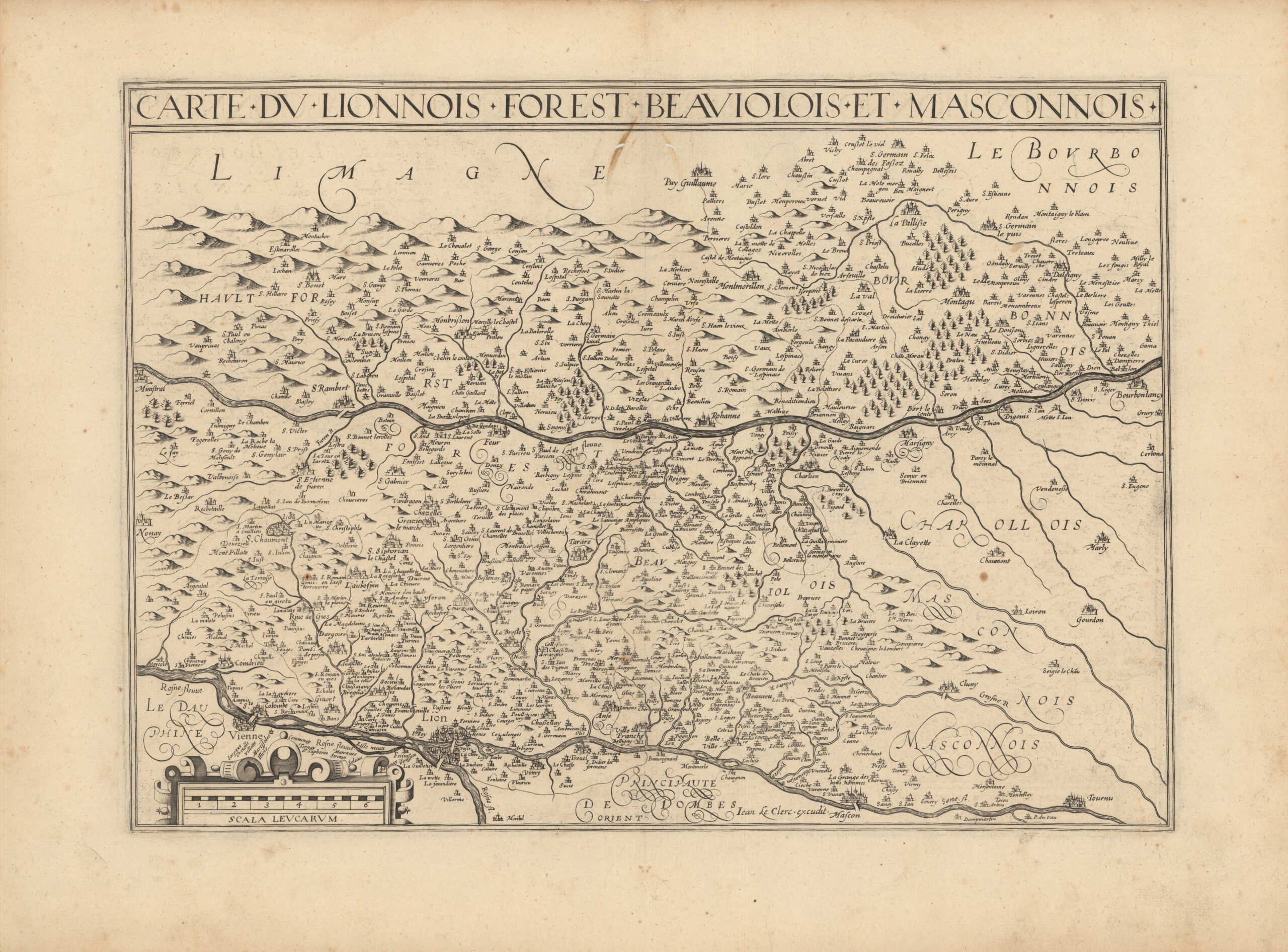 Carte du Lionnois, Forest, Beauiolois et Masconnois