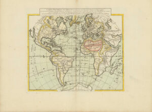 Carte physique de l'Ocean ou l'on voit des grandes chaînes de montagnes...