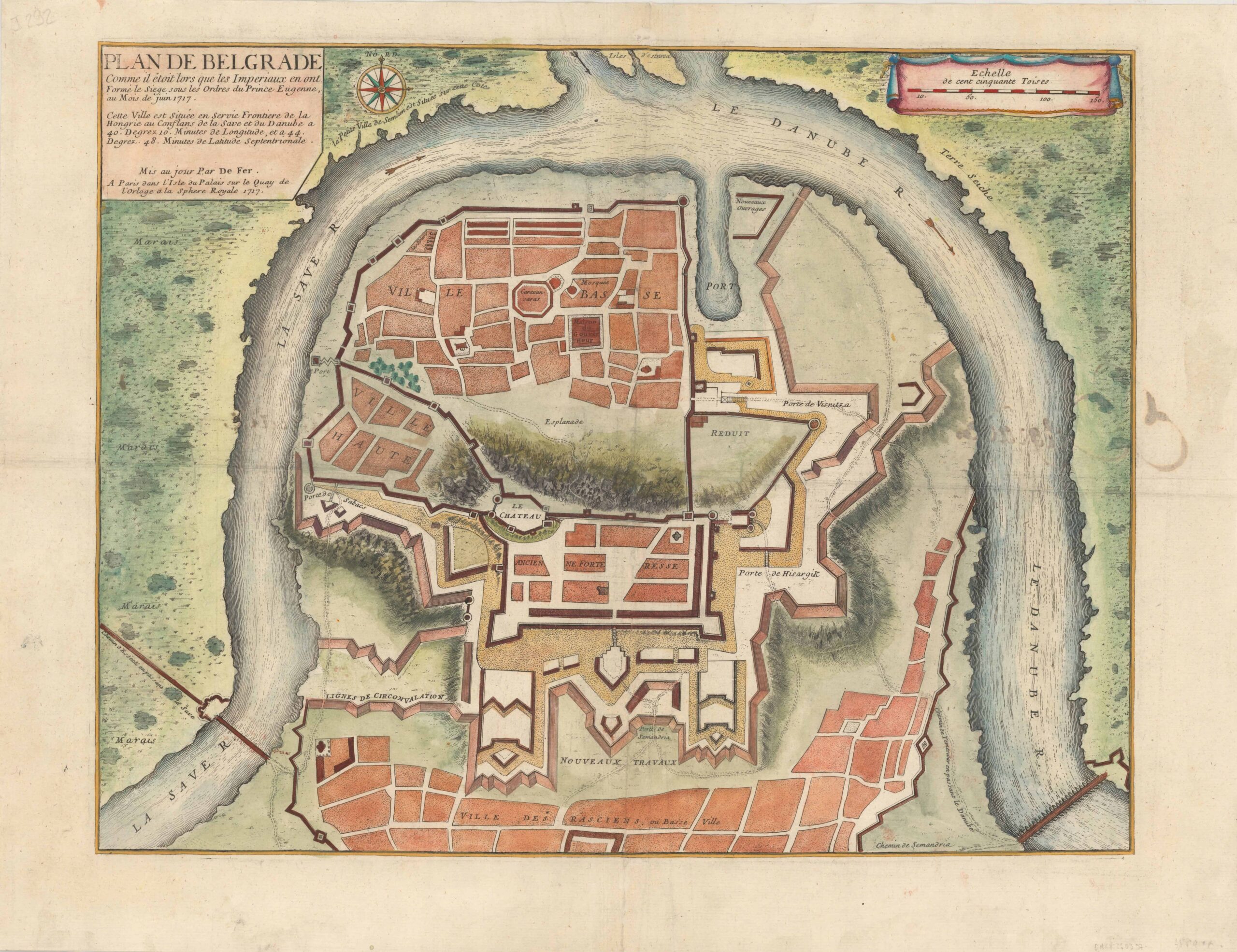 Plan de Belgrade comme il était lors que les impériaux en ont formé le siege... juin 1717