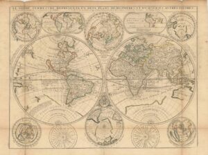 Le globe terrestre representé en deux plans-hemispheres et en divers autres figures...