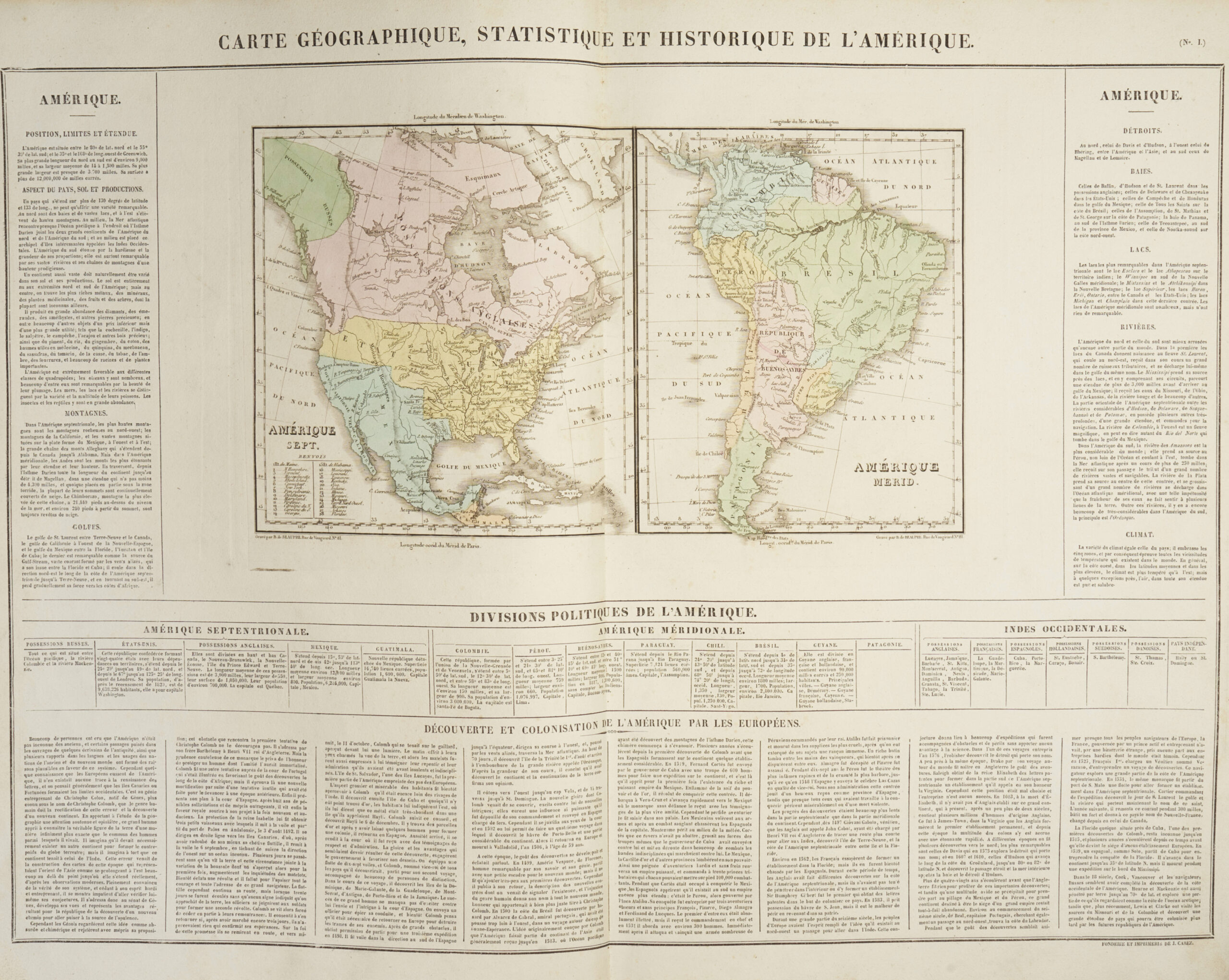 Atlas géographique, statistique, historique et chronologique des deux Amériques et des îles adjacentes...